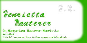 henrietta mauterer business card